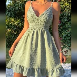 Solid Ruffle Hem Cami Dress